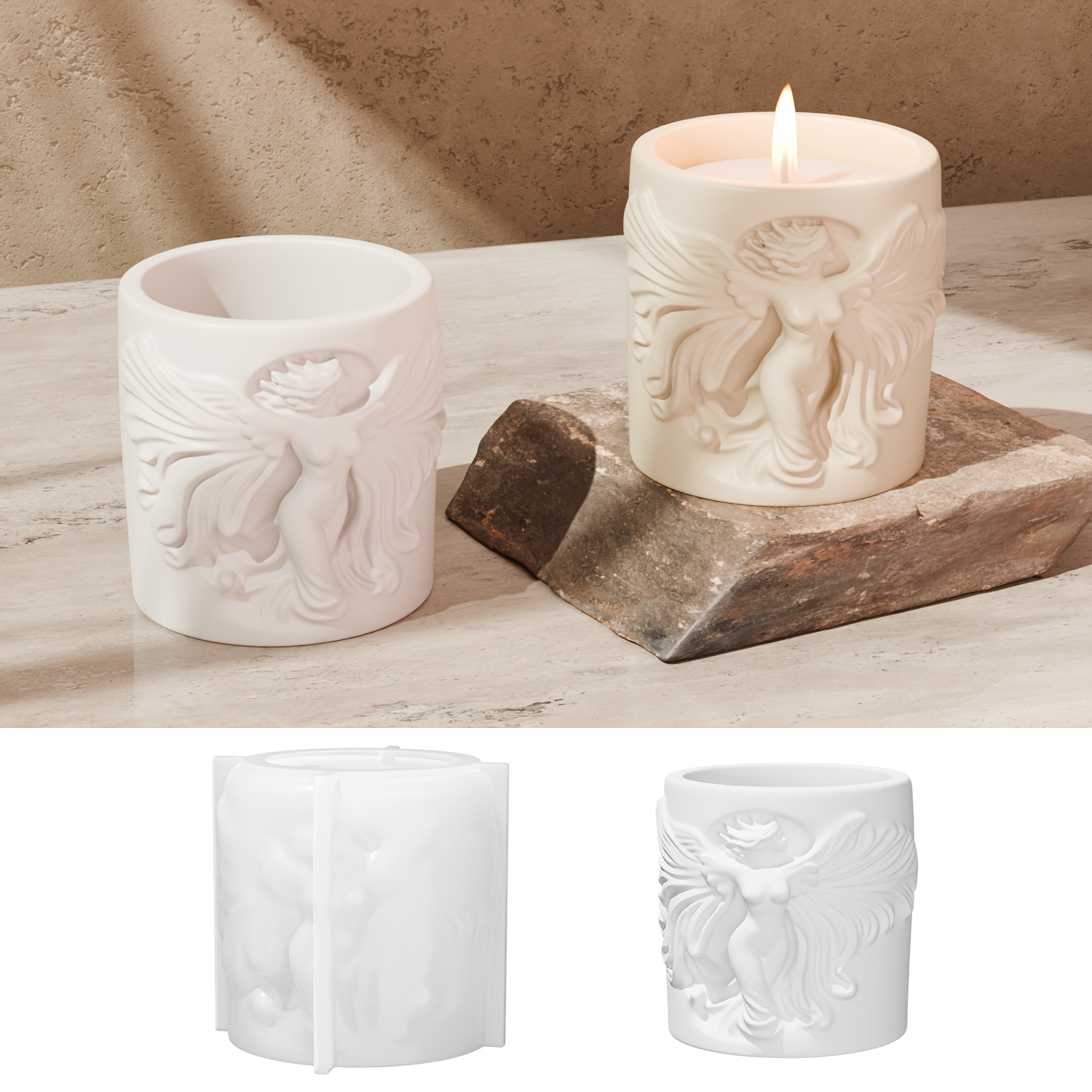 Candle Making Scents - Angel Relief Cup Resin Silicone Mold,