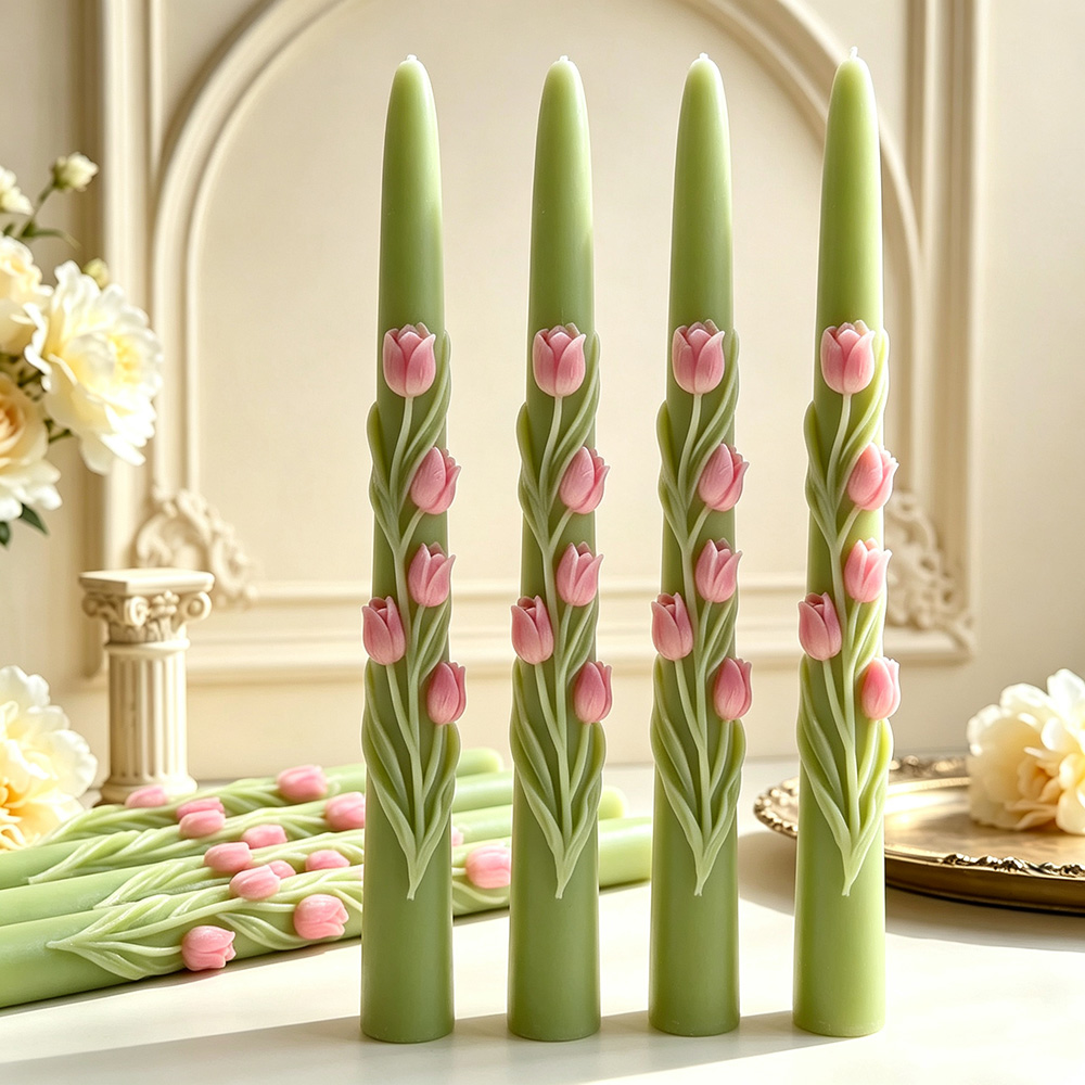 Long Pole Flower Taper Candle  - Candle Making Soy Wax 评论和价格