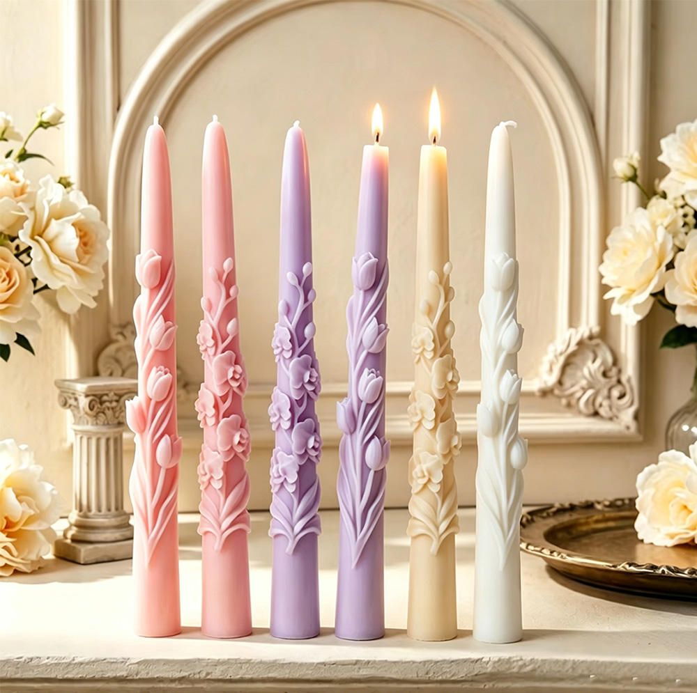 Long Pole Flower Taper Candle  - Candle Making Soy Wax 评论和价格