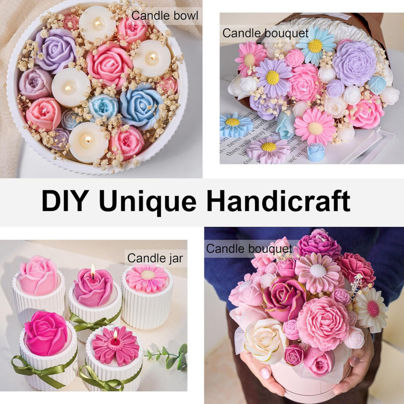 5Flower Candle Mold Set，3D Flo - Candle Making Kit Diy 评论和价格