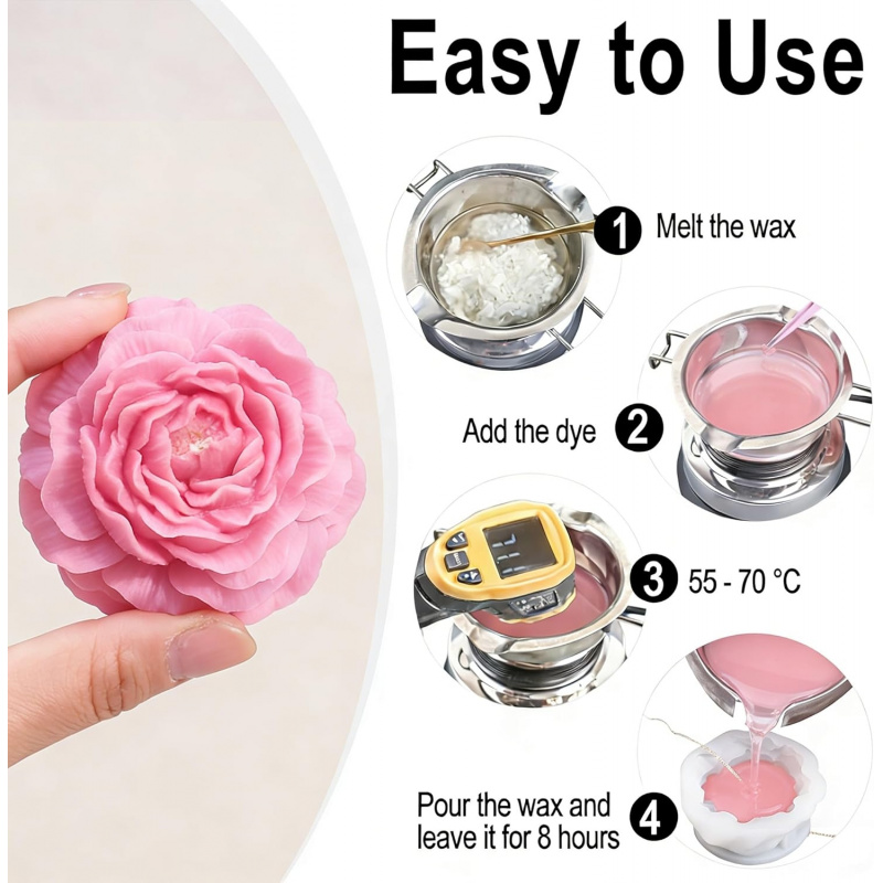 5Flower Candle Mold Set，3D Flo - Candle Making Kit Diy 评论和价格